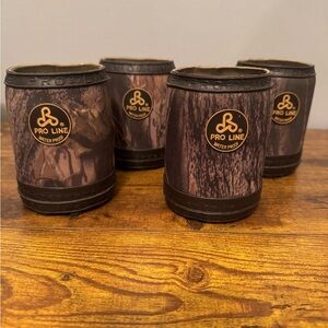 Pro Line Waterproof Heavy Duty Camo Can Koozie Rubber Bottom Lot 4 Hunting